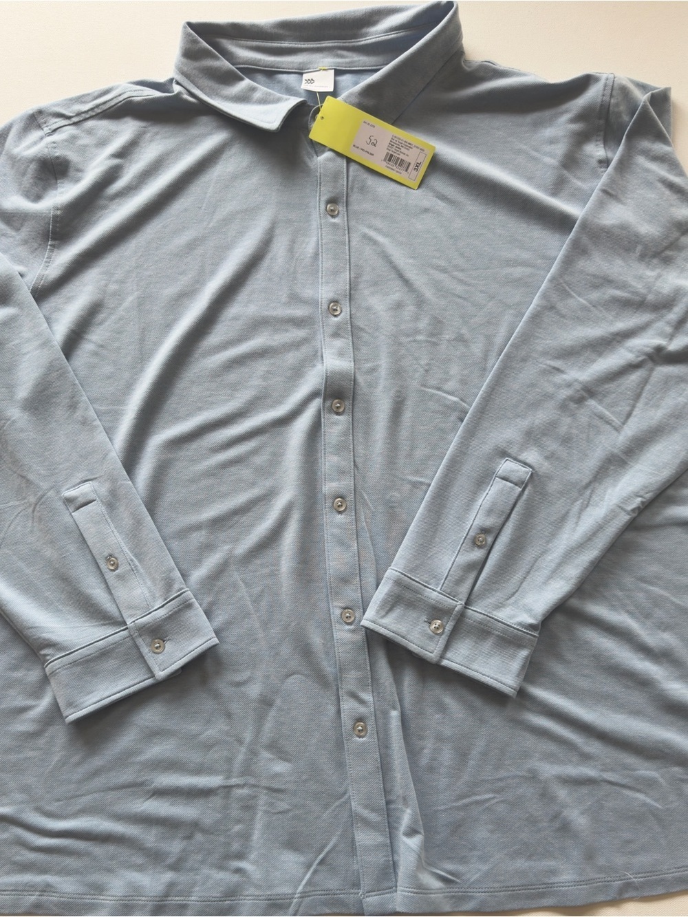 NWT all in motion Men's Long-Sleeve Light Blue Button-Up Shirt (KB7)